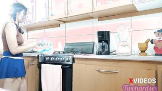 I banged my step-daughter inside the kitchen and fill her