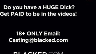 BLACKED Beauty French pussy with mouth Getting DPed by two Long huge african dick at Party
