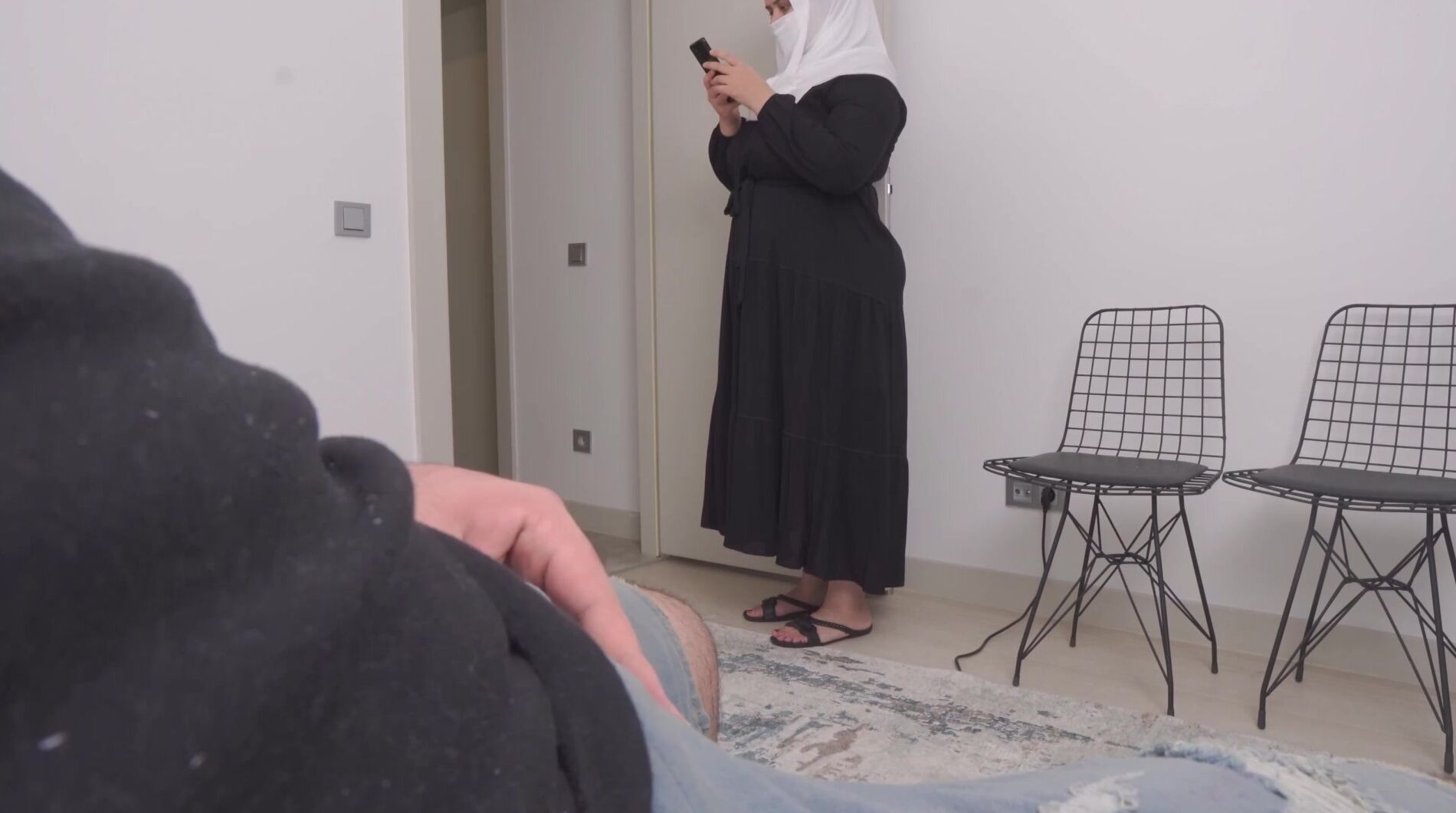 Love4Porn Presents She is SHOCKED !!! Dickflash to a Muslim Hijab woman