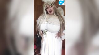 Omg this Hot angel is giving you instructions with a stick
