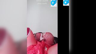 See those Cutie red boots susi masturbating on bed