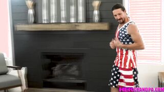 Mae Milano and her stepgrandpa Tommy Gunn have hot sex