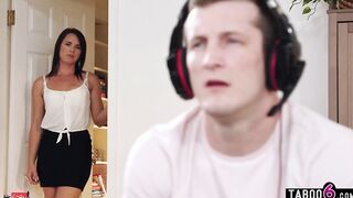MILF MILF Riley Jacobs interrupts her stepson having fun a game