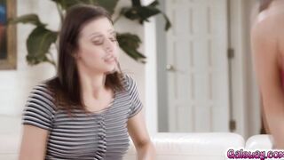 Lesbians Kylie Rocket and Lily Larimar excitedly fucked