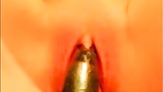 Hot milf masturbating with rabbit and squirt