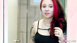 Red Head 18 year old bangs two FLATMATES! Does this women have any limits?