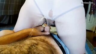 Dirty peeing games, wetting underwear, golden shower with ex-wife