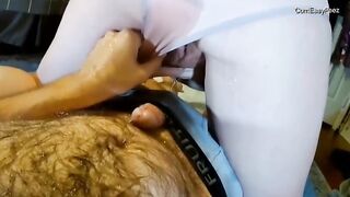 Dirty peeing games, wetting underwear, golden shower with ex-wife