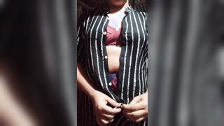 Tits showing young lady
