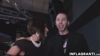 Slutty chicks blowing dicks into group sex