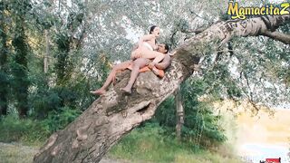 CHICASLOCA - FRANCESCA DI CAPRIO LONG TIT RUSSIAN DARK HAIR BABE INTERRACIAL SEX IN THE WOODS