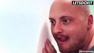 LUSTY HOSTEL - TINY TITTED BEAUTIES RAVAGED BY SHAVED DUDES