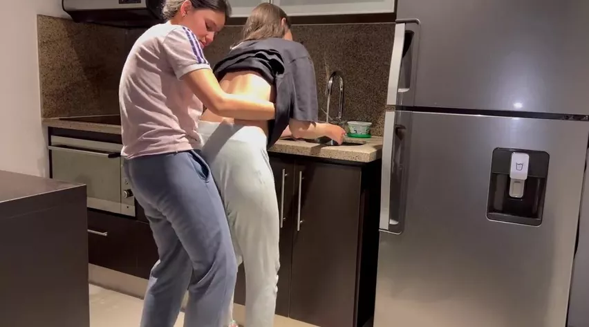 Love4Porn Presents Wifey nailed rough with tongue while washing dishes inside the kitchen, getting her to cum before her stepmom gets home.