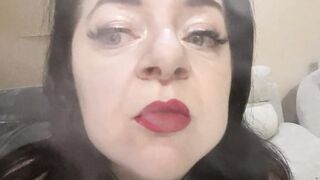 Vaping directly into camera and touching her huge jugs - Gf Lara