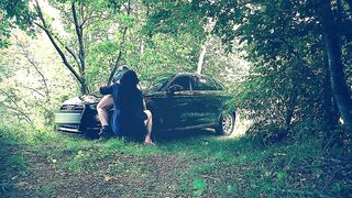 Rimjob and licking sperm from vehicle