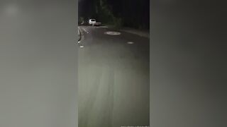 Very risky drinking Peeing into the middle of the street