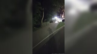 Very risky drinking Peeing into the middle of the street