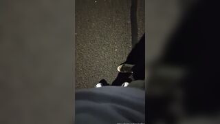 Very risky drinking Peeing into the middle of the street