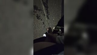 Very risky drinking Peeing into the middle of the street