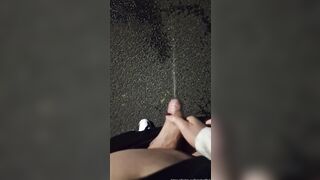 Very risky drinking Peeing into the middle of the street