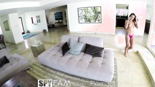 SPYFAM Step Sister Caught Masturbating By Step Bro