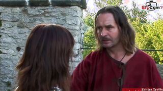 Slender dark haired in leather boots getting banged! in a Gang Bang