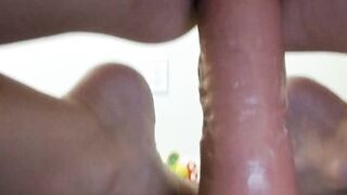 Private skank MILF ride big toy inside WC real orgasm and screaming