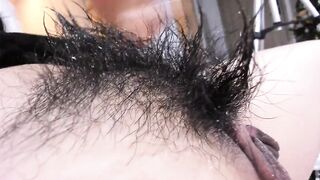 Bushy adorable eastern web cam sluts pees and fucks butt