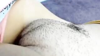 Old pubis and cameltoe, close-up