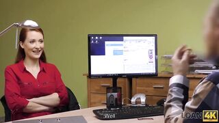 LOAN4K. Loan agent gets access to good cunt of poor red head