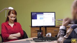 LOAN4K. Loan agent gets access to good cunt of poor red head