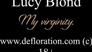 Lucy is first time looking at hymen and porn