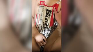 Sex with a woman inside a Budweiser costume