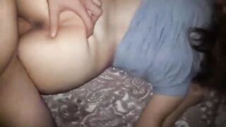 Beauty with long butt, boned prone bone, ends with creampie