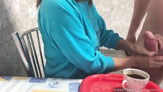 Stepmom drinks coffee with stepson's sperm biggest jizzed taboo bondage