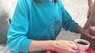 Stepmom drinks coffee with stepson's sperm biggest jizzed taboo bondage