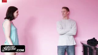 Family Rubs - Mischievous 19 year old Year Older goddess Bribes Her Step Dude