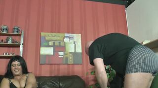 Black MILF bbw together with her german blonde friend have an exciting three-way sharing a long dick full of cum