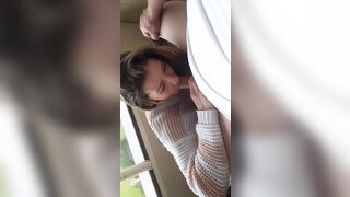 Pureluvli gets awesome head on balcony
