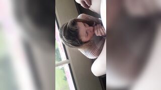 Pureluvli gets awesome head on balcony