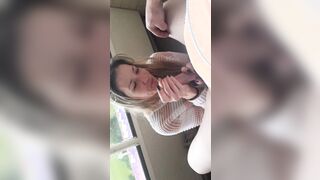 Pureluvli gets awesome head on balcony