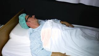 Marure german nurse take care of her patient