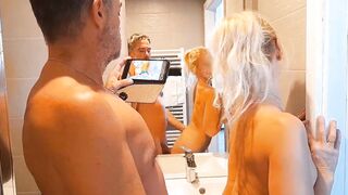 Crazy Sexy blonde old inside toilet