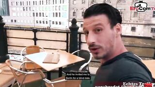 Tattooed german blonde pick up at the street for a