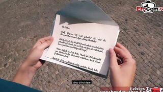 Tattooed german blonde pick up at the street for a