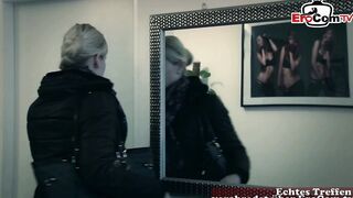 German blonde and dark hair MILF do ffm three-way
