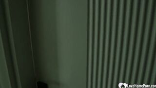 Inked blonde gets eaten out and banged!