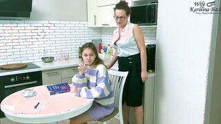 Stepmom help me with my lessons. cougar fuck young Step Daughter for bad grades