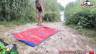 2 Guys caught german Women into outdoor and pick up