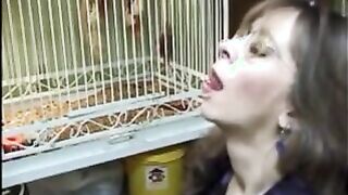 Four eyes milf sucking dick and get big facial
